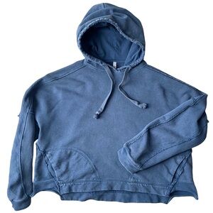 Free People Movement Hoodie, Distressed Blue